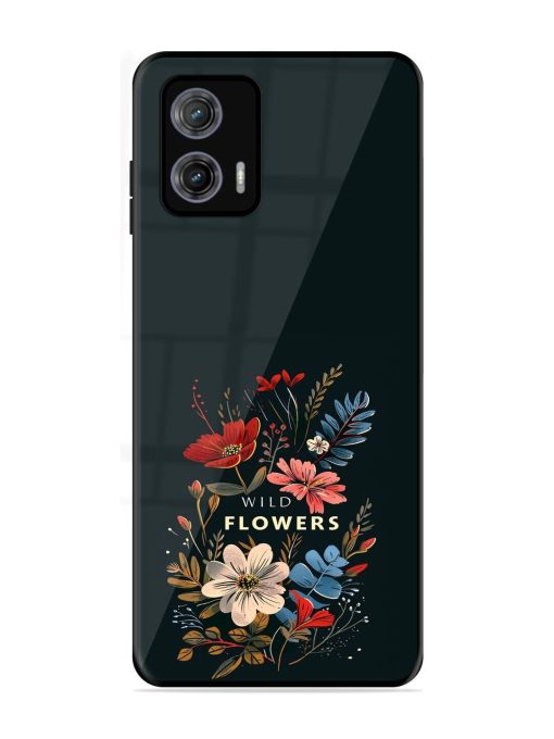 Dark Floral Glossy Soft Edge Case for Motorola Moto G73 (5G) Chachhi