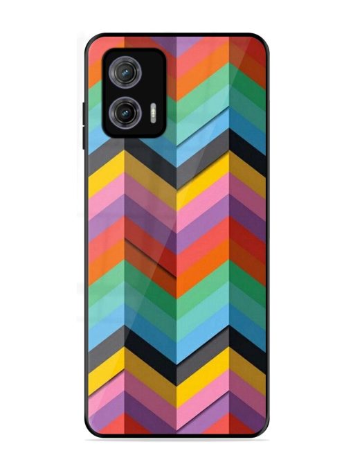 Colorful Zigzag Glossy Soft Edge Case for Motorola Moto G73 (5G) Chachhi