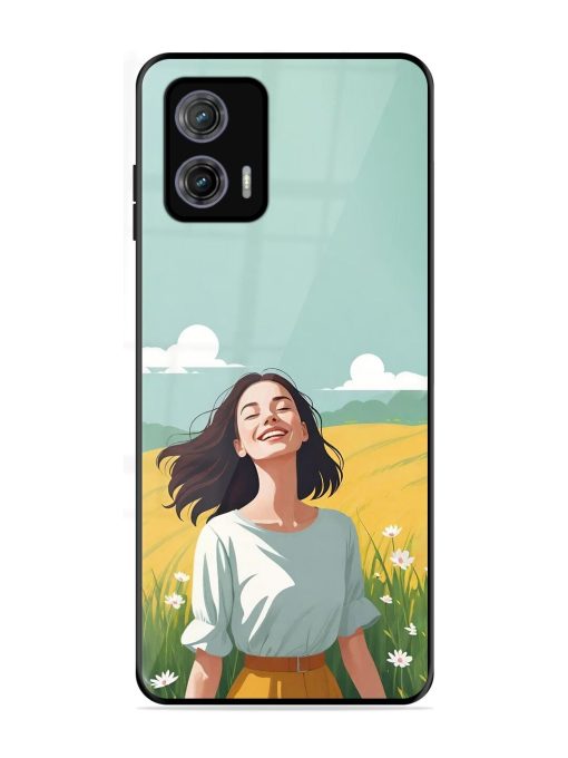 Girl Graffiti Glossy Soft Edge Case for Motorola Moto G73 (5G) Chachhi