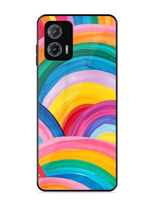 Rainbow Cascade Glossy Soft Edge Case for Motorola Moto G73 (5G) Chachhi