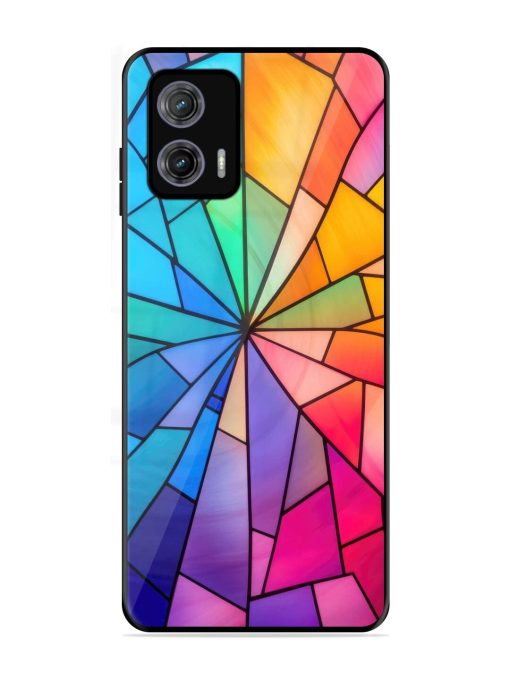 Stained Glass Kaleidoscope Of Colors Glossy Soft Edge Case for Motorola Moto G73 (5G) Chachhi