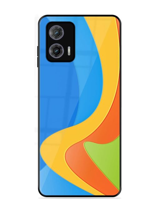 Curvy Color Cascade Glossy Soft Edge Case for Motorola Moto G73 (5G) Chachhi