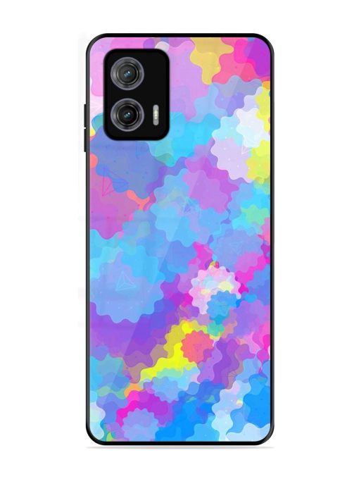 Psychedelic Cloud Burst Glossy Soft Edge Case for Motorola Moto G73 (5G) Chachhi