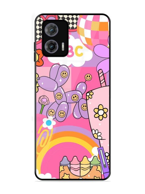 Whimsical Y2K Chaos Glossy Soft Edge Case for Motorola Moto G73 (5G)