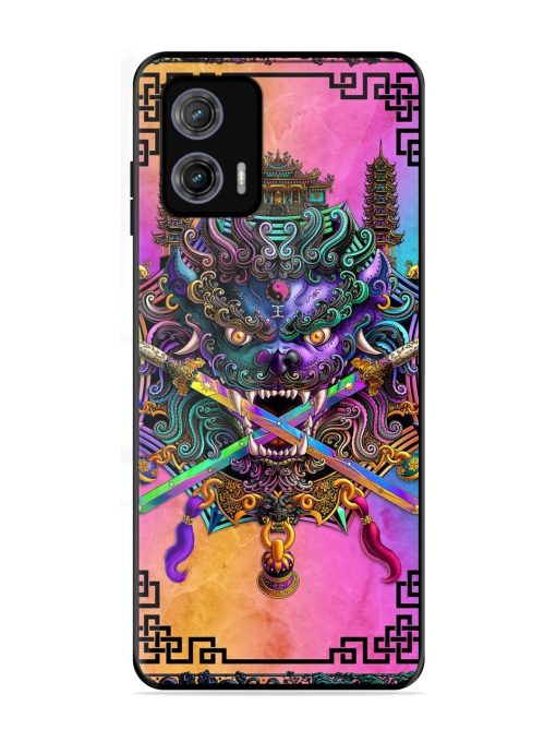 Psychedelic Fu Dog Tapestry Glossy Soft Edge Case for Motorola Moto G73 (5G) Chachhi