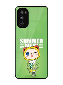 Purrfect Summer Glossy Soft Edge Case for Motorola Moto G82 (5G)