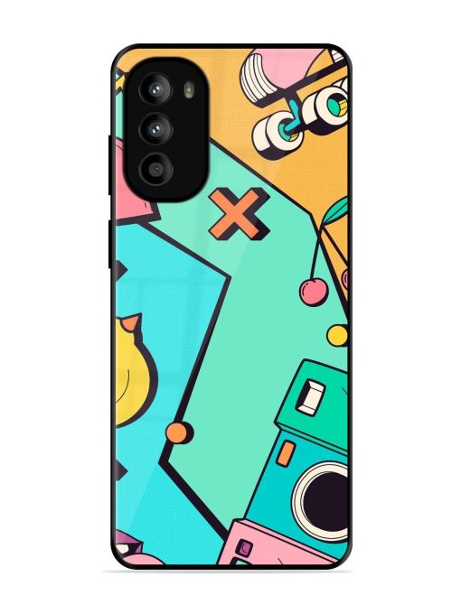 Retro Remix Glossy Soft Edge Case for Motorola Moto G82 (5G) Chachhi