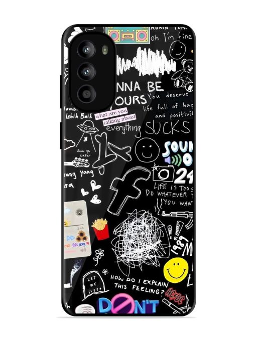 Doodle Diary Glossy Soft Edge Case for Motorola Moto G82 (5G) Chachhi