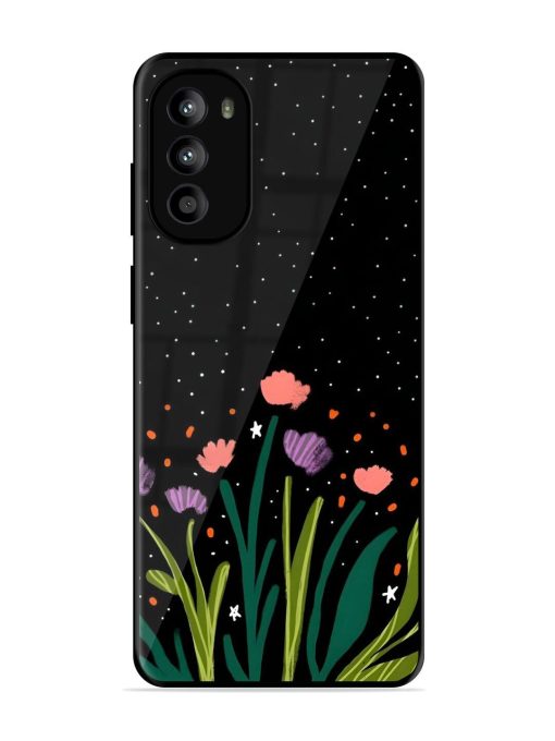 Midnight Bloom Glossy Soft Edge Case for Motorola Moto G82 (5G) Chachhi