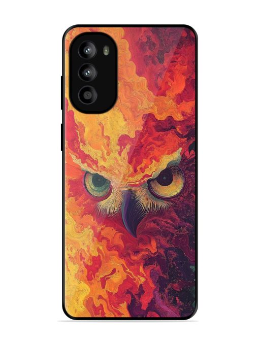 Fiery Owl Glossy Soft Edge Case for Motorola Moto G82 (5G) Chachhi