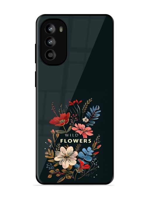 Dark Floral Glossy Soft Edge Case for Motorola Moto G82 (5G) Chachhi