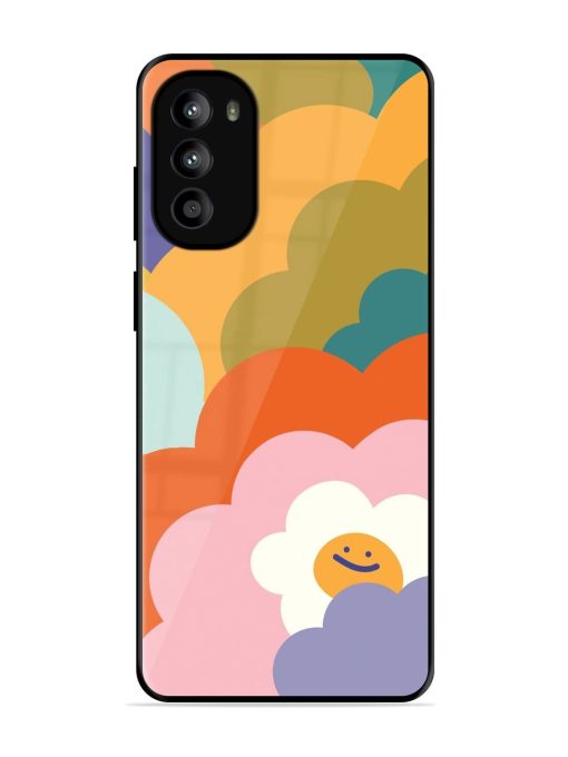 Happy Flower Power Glossy Soft Edge Case for Motorola Moto G82 (5G) Chachhi