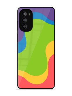 Wavy Rainbow Wonderland Glossy Soft Edge Case for Motorola Moto G82 (5G)