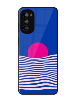 Pink Sunset Over Blue Waves Glossy Soft Edge Case for Motorola Moto G82 (5G)