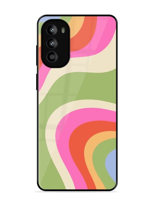 Wavy Rainbow Wonderland Glossy Soft Edge Case for Motorola Moto G82 (5G)