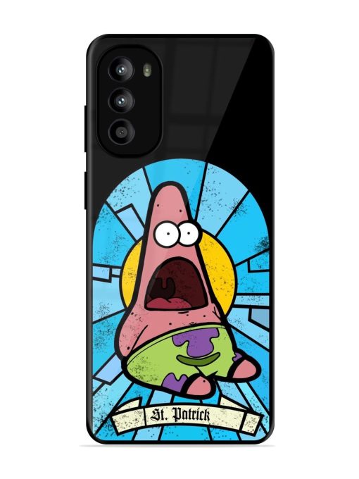 St. Patrick'S Day Stained Glass Patrick Star Glossy Soft Edge Case for Motorola Moto G82 (5G)