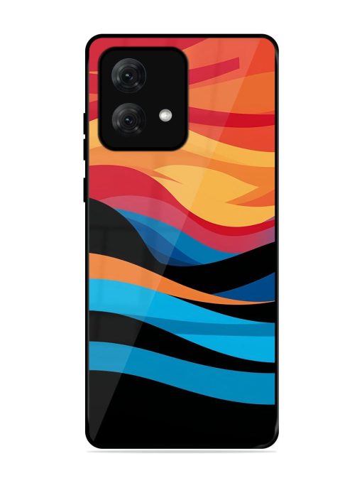 Blazing Currents Glossy Soft Edge Case for Motorola Moto G84 (5G) Chachhi