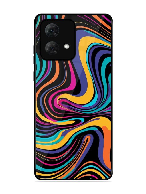 Psychedelic Swirl Glossy Soft Edge Case for Motorola Moto G84 (5G) Chachhi