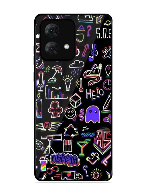 Neon Doodle Glossy Soft Edge Case for Motorola Moto G84 (5G) Chachhi