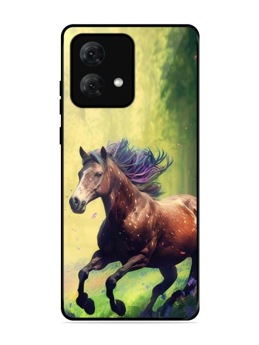 Enchanted Gallop Glossy Soft Edge Case for Motorola Moto G84 (5G) Chachhi