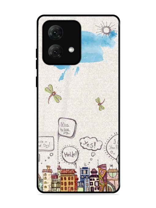 Doodle City Glossy Soft Edge Case for Motorola Moto G84 (5G) Chachhi