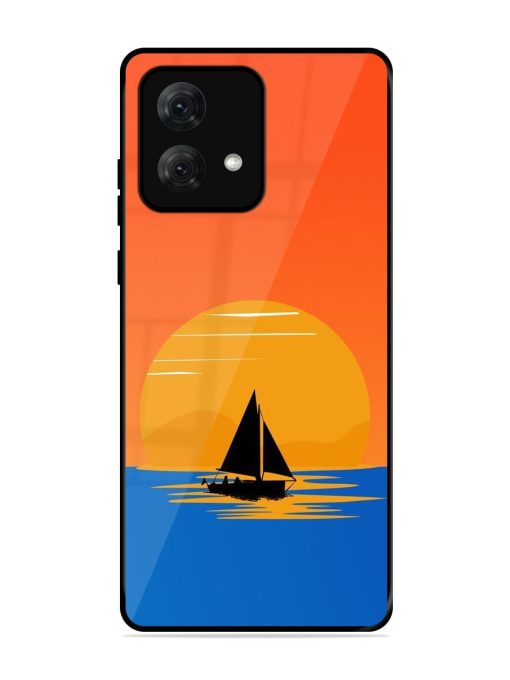 Sunset Sail Glossy Soft Edge Case for Motorola Moto G84 (5G) Chachhi