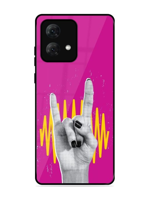 Rock Hand Glossy Soft Edge Case for Motorola Moto G84 (5G) Chachhi