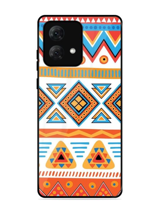 Vibrant Tribal Pattern Glossy Soft Edge Case for Motorola Moto G84 (5G) Chachhi