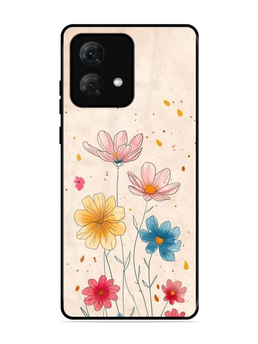 Delicate Bloom Glossy Soft Edge Case for Motorola Moto G84 (5G) Chachhi