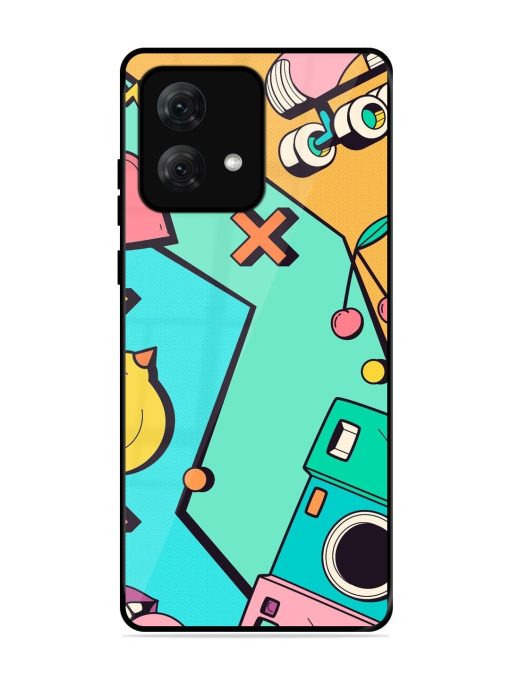 Retro Remix Glossy Soft Edge Case for Motorola Moto G84 (5G) Chachhi