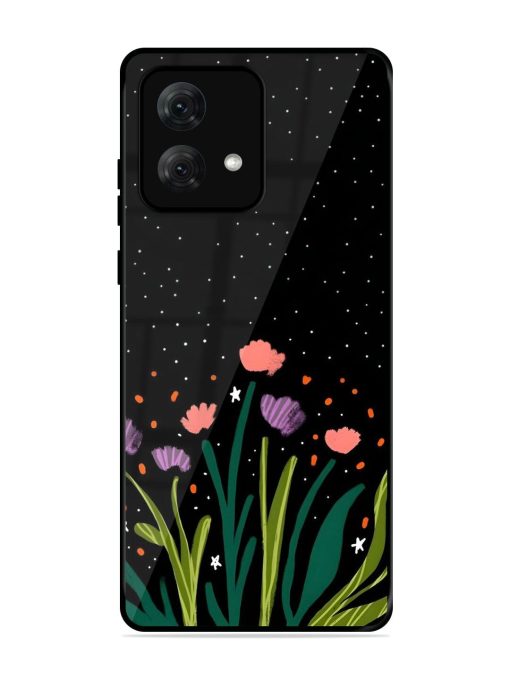 Midnight Bloom Glossy Soft Edge Case for Motorola Moto G84 (5G) Chachhi