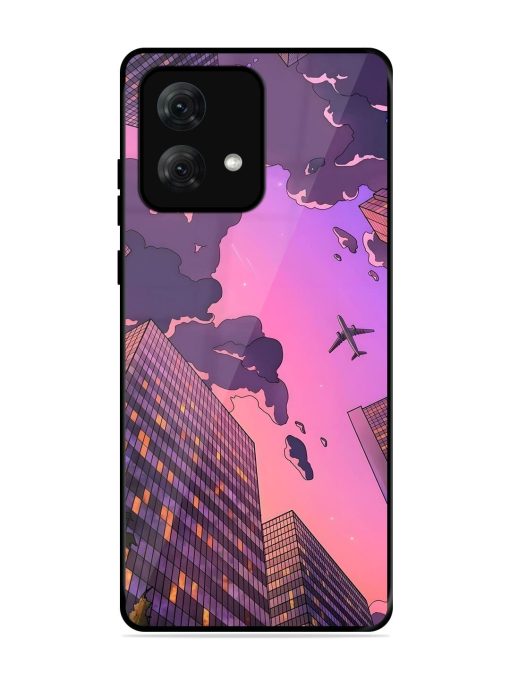 Urban Twilight Glossy Soft Edge Case for Motorola Moto G84 (5G) Chachhi