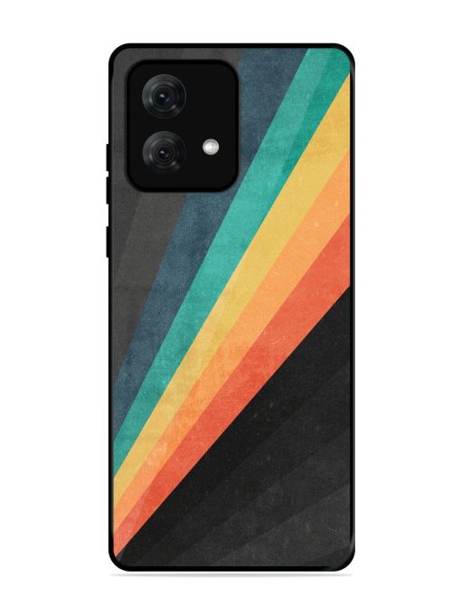 Retro Spectrum Glossy Soft Edge Case for Motorola Moto G84 (5G) Chachhi