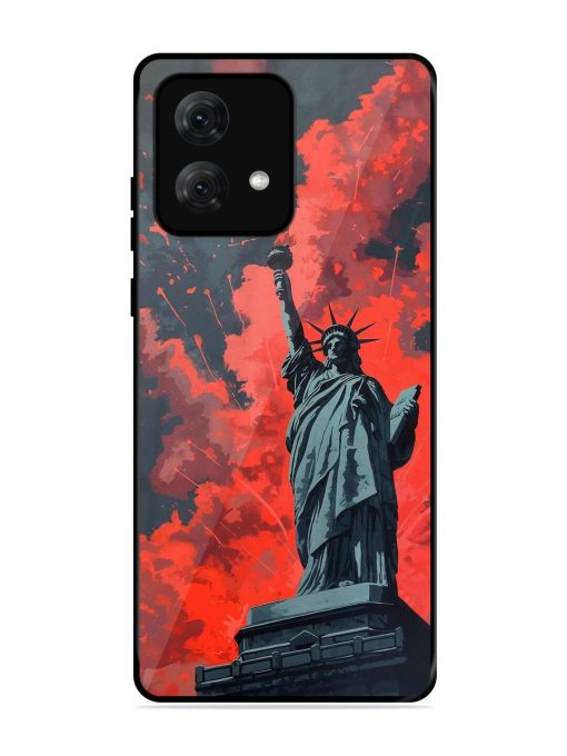 Lady Liberty'S Firework Finale Glossy Soft Edge Case for Motorola Moto G84 (5G) Chachhi