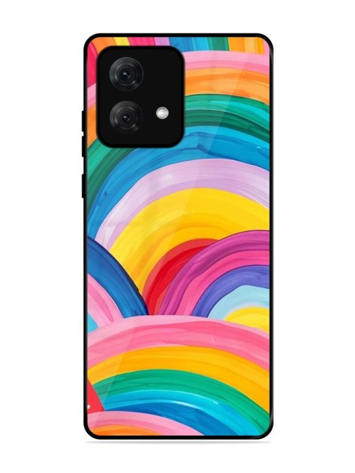 Rainbow Symphony Glossy Soft Edge Case for Motorola Moto G84 (5G) Chachhi