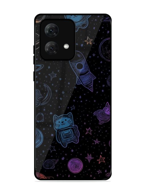 Cosmic Cat Chaos Glossy Soft Edge Case for Motorola Moto G84 (5G) Chachhi