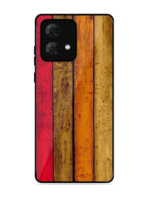 Colorful Woodgrain Glossy Soft Edge Case for Motorola Moto G84 (5G) Chachhi