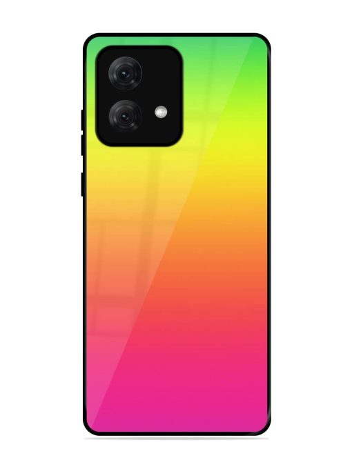 Rainbow Gradient Glossy Soft Edge Case for Motorola Moto G84 (5G) Chachhi