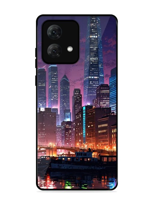 Neon Nightscape Glossy Soft Edge Case for Motorola Moto G84 (5G) Chachhi