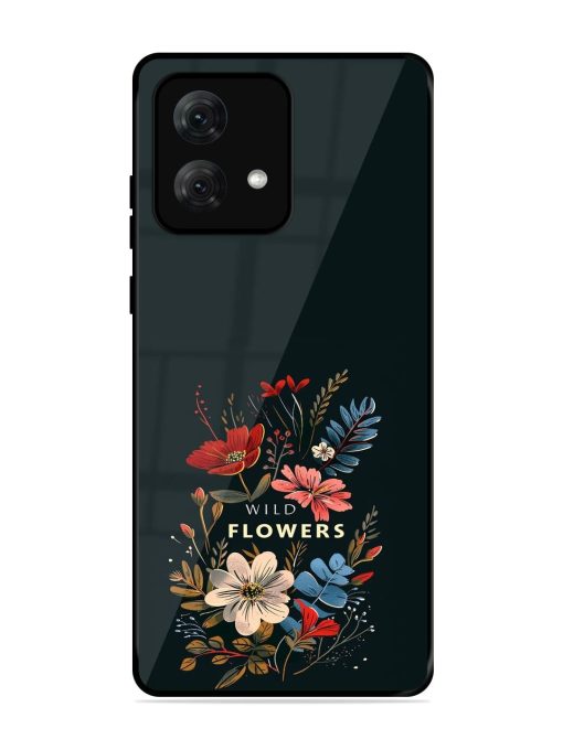 Dark Floral Glossy Soft Edge Case for Motorola Moto G84 (5G) Chachhi