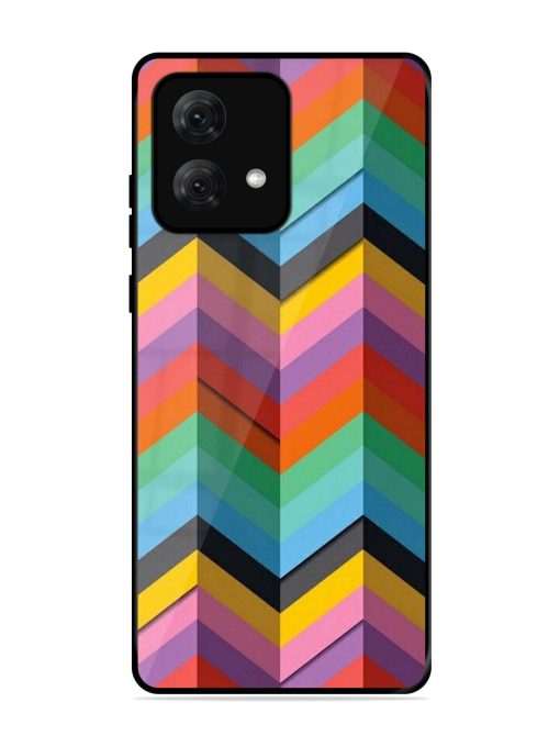 Colorful Zigzag Glossy Soft Edge Case for Motorola Moto G84 (5G) Chachhi