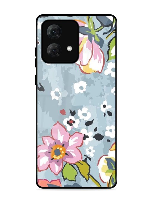 Floral Fantasy Glossy Soft Edge Case for Motorola Moto G84 (5G) Chachhi