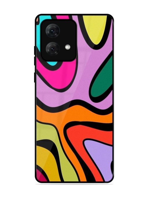 Groovy Swirls Glossy Soft Edge Case for Motorola Moto G84 (5G) Chachhi