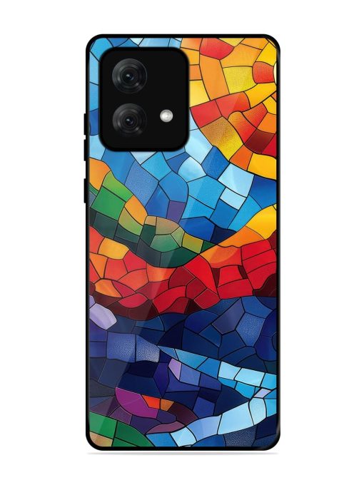 Mosaic Sunset Glossy Soft Edge Case for Motorola Moto G84 (5G) Chachhi