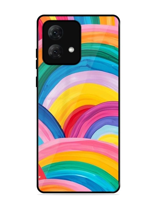 Rainbow Cascade Glossy Soft Edge Case for Motorola Moto G84 (5G) Chachhi