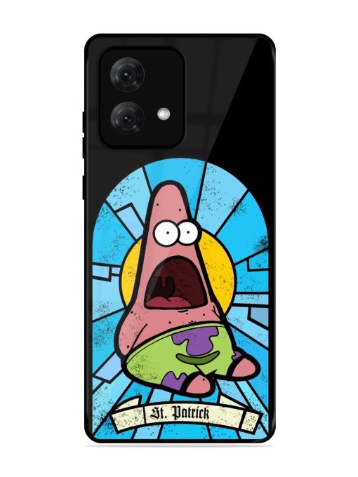 St. Patrick'S Day Stained Glass Patrick Star Glossy Soft Edge Case for Motorola Moto G84 (5G) Chachhi