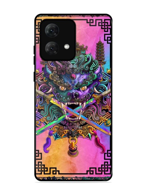 Psychedelic Fu Dog Tapestry Glossy Soft Edge Case for Motorola Moto G84 (5G) Chachhi