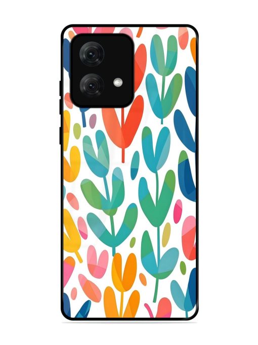 Rainbow Of Blooms Glossy Soft Edge Case for Motorola Moto G84 (5G) Chachhi