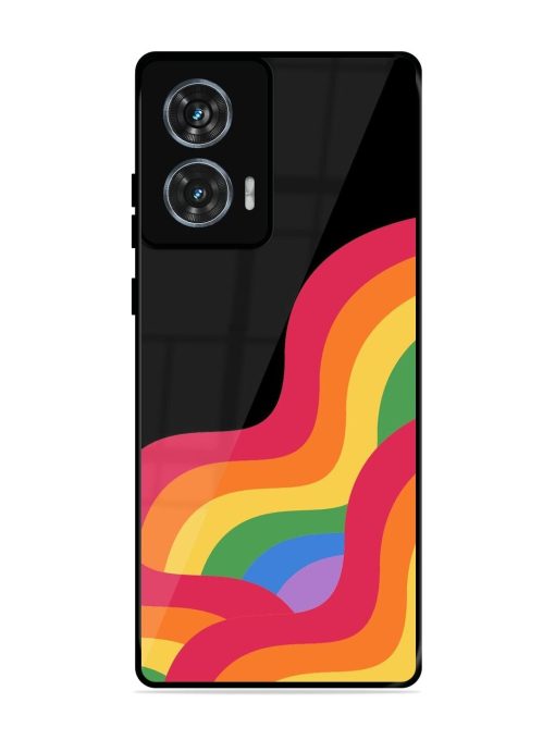 Wavy Rainbow Glossy Soft Edge Case for Motorola Moto G85 (5G) Chachhi