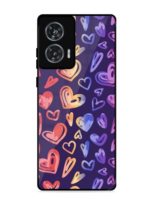 Rainbow Hearts Glossy Soft Edge Case for Motorola Moto G85 (5G) Chachhi